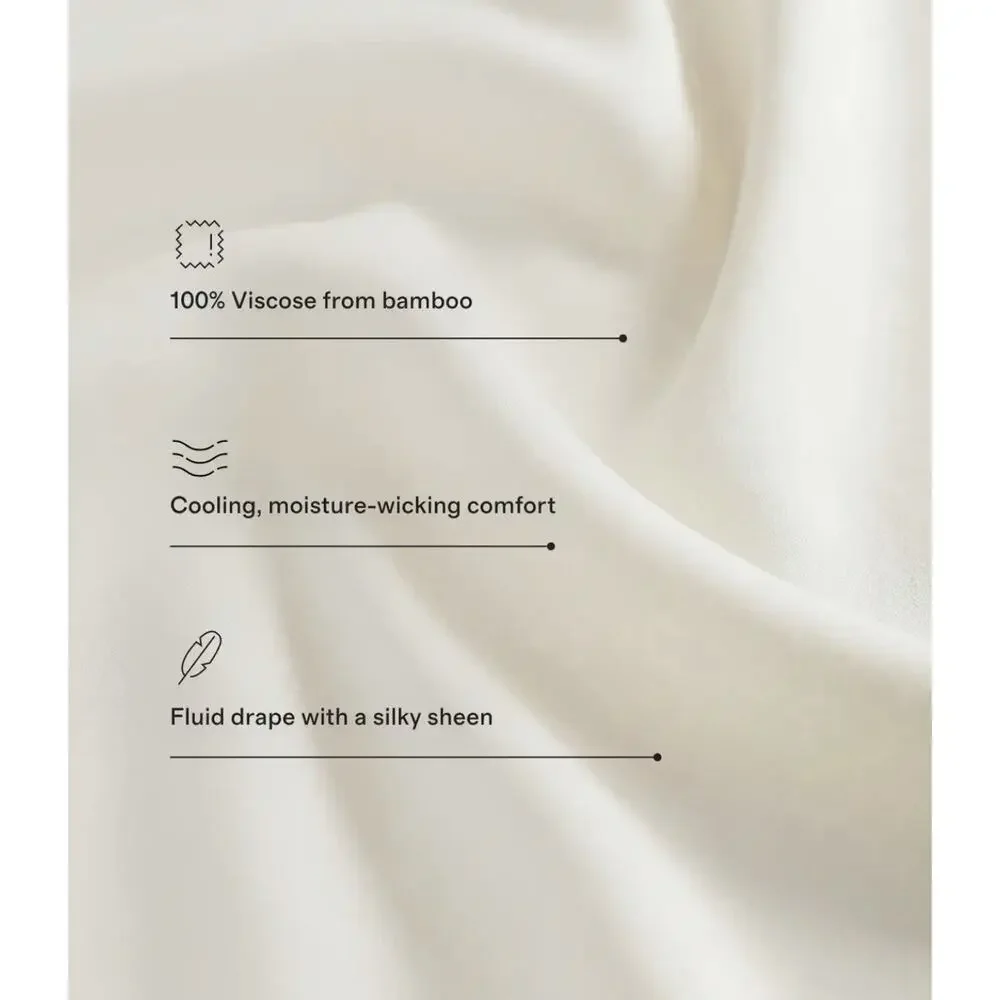 QUINCE Bamboo Duvet Cover Full/Queen Sand 100% Organic Viscose ~ Duvet Only